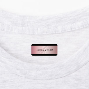 Etiquetas Elegant Blush Falso Rosa Dourado Nome & Iniciais