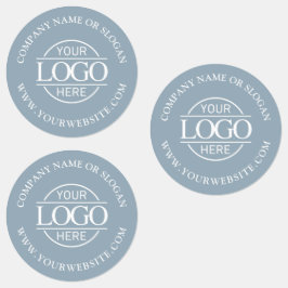 Etiquetas Elegant Dusty Blue Business Logo Promotional