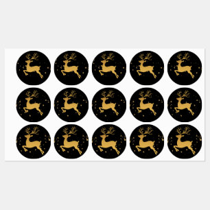 Etiquetas Elegante Dourado e negro, Rudolph Clássico