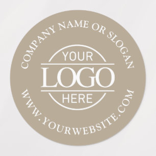Etiquetas Elegante Logotipo Empresarial Bege Taupe Promocion