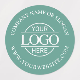 Etiquetas Elegante Logotipo Empresarial Verde Azul Promocion