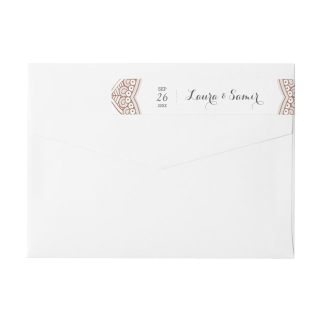 Etiquetas Elegante Mehndi Wedding (Verso)