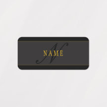 Elegante Monograma de Letra em Preto e Dourado