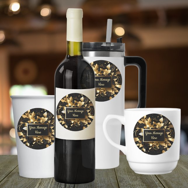 Etiquetas Elegante personalizado Dourado (Criador carregado)