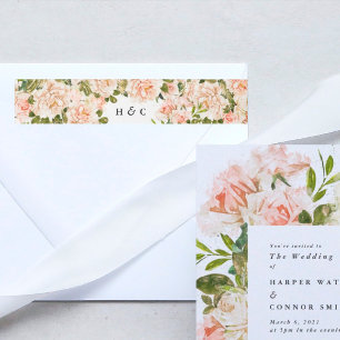 Etiquetas Elegante Rosa Romance Wedding