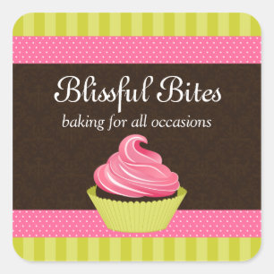 Etiquetas elegantes da padaria do cupcake