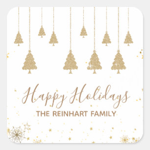 Etiquetas elegantes Dourados do Natal do brilho