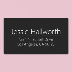 Etiquetas Endereço à prova d'água branca preto clássico