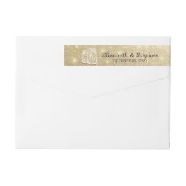 Etiquetas Endereço de Casamento Mason Jar String Luzes Gold 