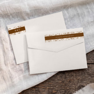 Etiquetas Endereço de Devolução de Casamento Floral Creme Ma
