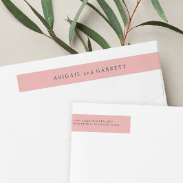 Etiquetas Endereço de Devolução de Casamento Rosa Shell