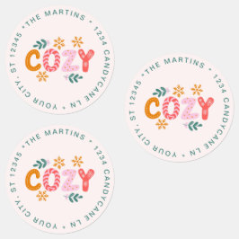 Etiquetas Endereço de devolução de férias de Natal Cozy