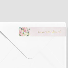 Etiquetas Endereço de Devolução Floral de Casamento Floral C