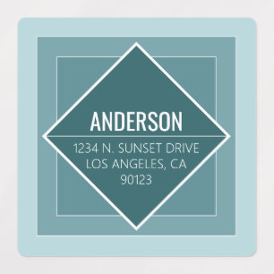 Etiquetas Endereço de devolução geométrico verde cinza moder