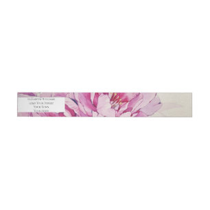 Etiquetas Endereço Moderno de Devolução de Peony Rosa Bot