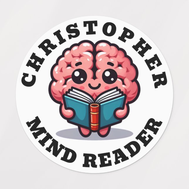 Etiquetas Engraçado Cód. Leitura Personalizada da Mente (Design 5)