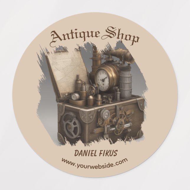 Etiquetas Engrenagens do tórax personalizadas (Design 3)