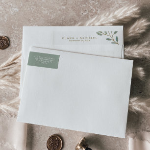 Etiquetas Envoltório veado ouro do casamento do eucalipto e