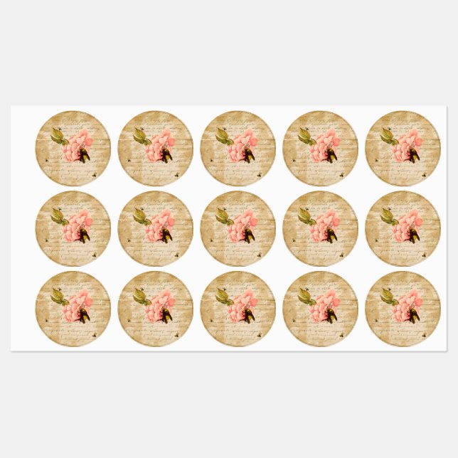 Etiquetas Ephemera Bee (Folha)