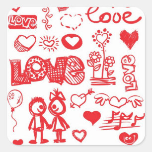 Etiquetas esboçado do amor