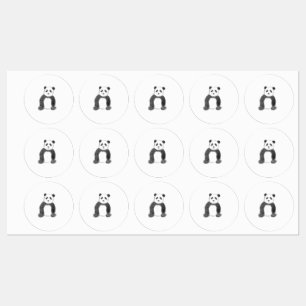 Etiquetas Esboço do panda branco e preto