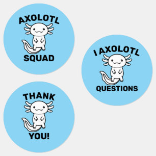 Etiquetas Esquadrão engraçado e fofo de Axolote personalizáv