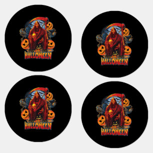Etiquetas Esqueleto de Halloween Mau, Abóbora