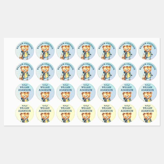 Etiquetas Este pertence ao ursinho bonitinho de primeira sér (Folha)