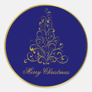Etiquetas estilizados goldtone da árvore de Natal