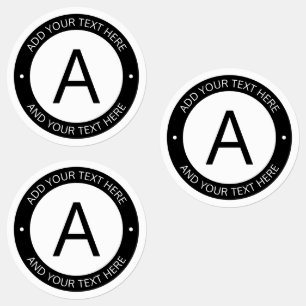 Etiquetas Estilo de Monograma de Logotipo Moderno Preto e