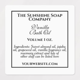 Etiquetas Estilo de vinheta rótulo impermeável branco e pret