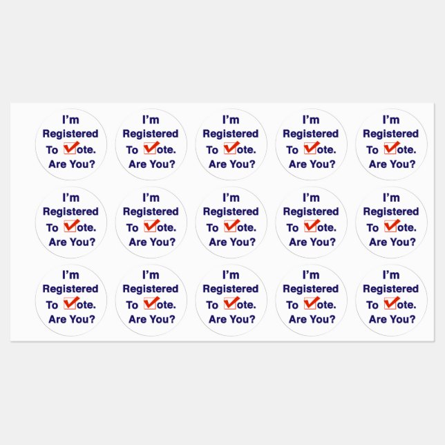 Etiquetas Estou registrado para votar (Folha)