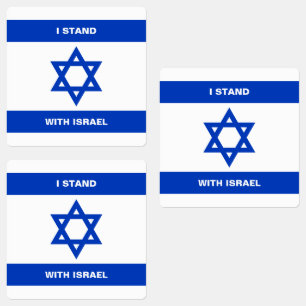Etiquetas Eu apoio o texto personalizado de Israel que sinal
