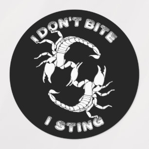 Etiquetas Eu não mordo, eu pico - Design Scorpio