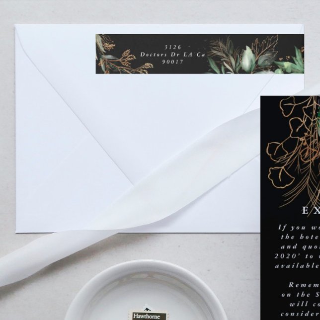 Etiquetas Eucalipto Elegante Eucalyptus Botânico Preto (Criador carregado)