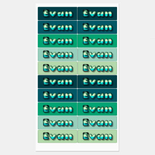 Etiquetas Evan baby boy name kawaii 3d letras óticas