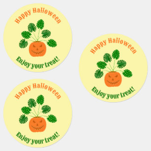 Etiquetas Fábrica de Monstera do Halloween, Personalizada em