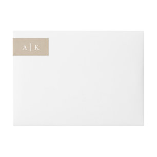 Etiquetas Faux Kraft Paper Rustic Monograma Return Address