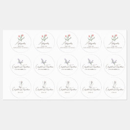 Etiquetas Favoritos Românticos de Arte Mínima na Linha de Mã