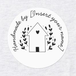 Etiquetas Feita à mão por você ama House Wreath Iron-On