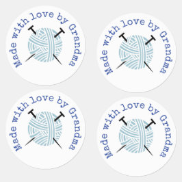 Etiquetas Feita com o Amor pela Avó tricotando Personalizado