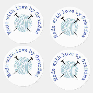 Etiquetas Feita com o Amor pela Avó tricotando Personalizado
