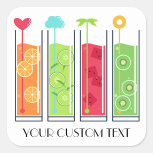 Etiquetas feitas sob encomenda do texto dos sucos