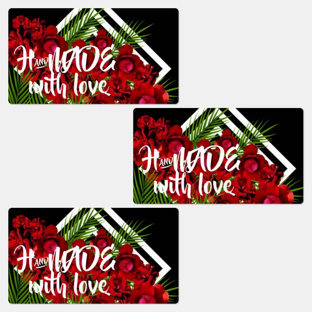 Etiquetas Feito à mão com LOVE (Grupo)