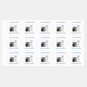Etiquetas Feliz 50º aniversário adicionar nome do casal data
