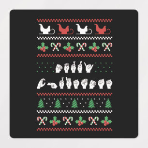 Etiquetas Feliz Natal - Língua de Sinais Americana da ASL I