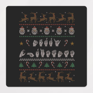 Etiquetas Feliz Natal - Língua de Sinais Americana II