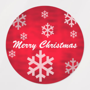 Etiquetas Feliz Natal Textured vermelho com flocos de neve