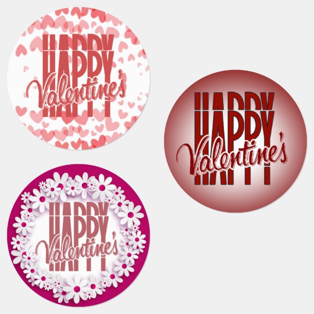 Etiquetas  feliz Valentin variadas (Grupo)