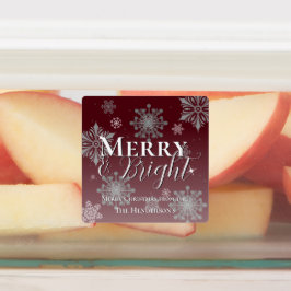 Etiquetas Feliz Vermelha e Flocos de Neve Brilhantes Banhos 